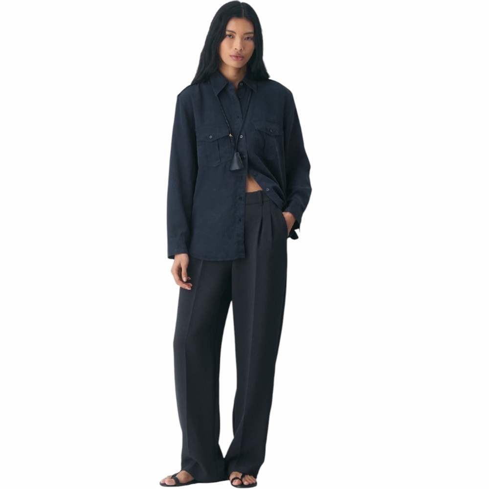 Wilfred Dark Navy Wide-Leg Pants
